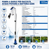 Pompe de citerne d'eau de pluie à batterie Güde RFP 12-201-04
