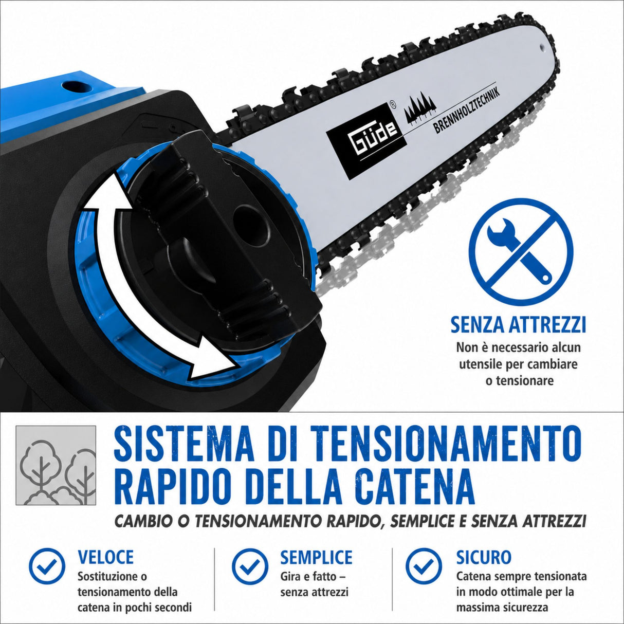 Motosega elettrica Güde KS 405 EC – 2400 W, leggera e potente