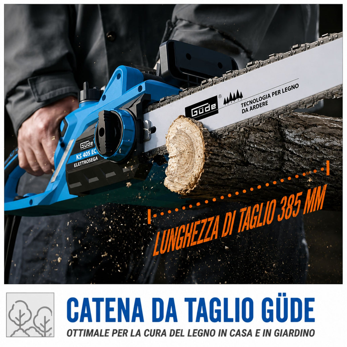 Motosega elettrica Güde KS 405 EC – 2400 W, leggera e potente