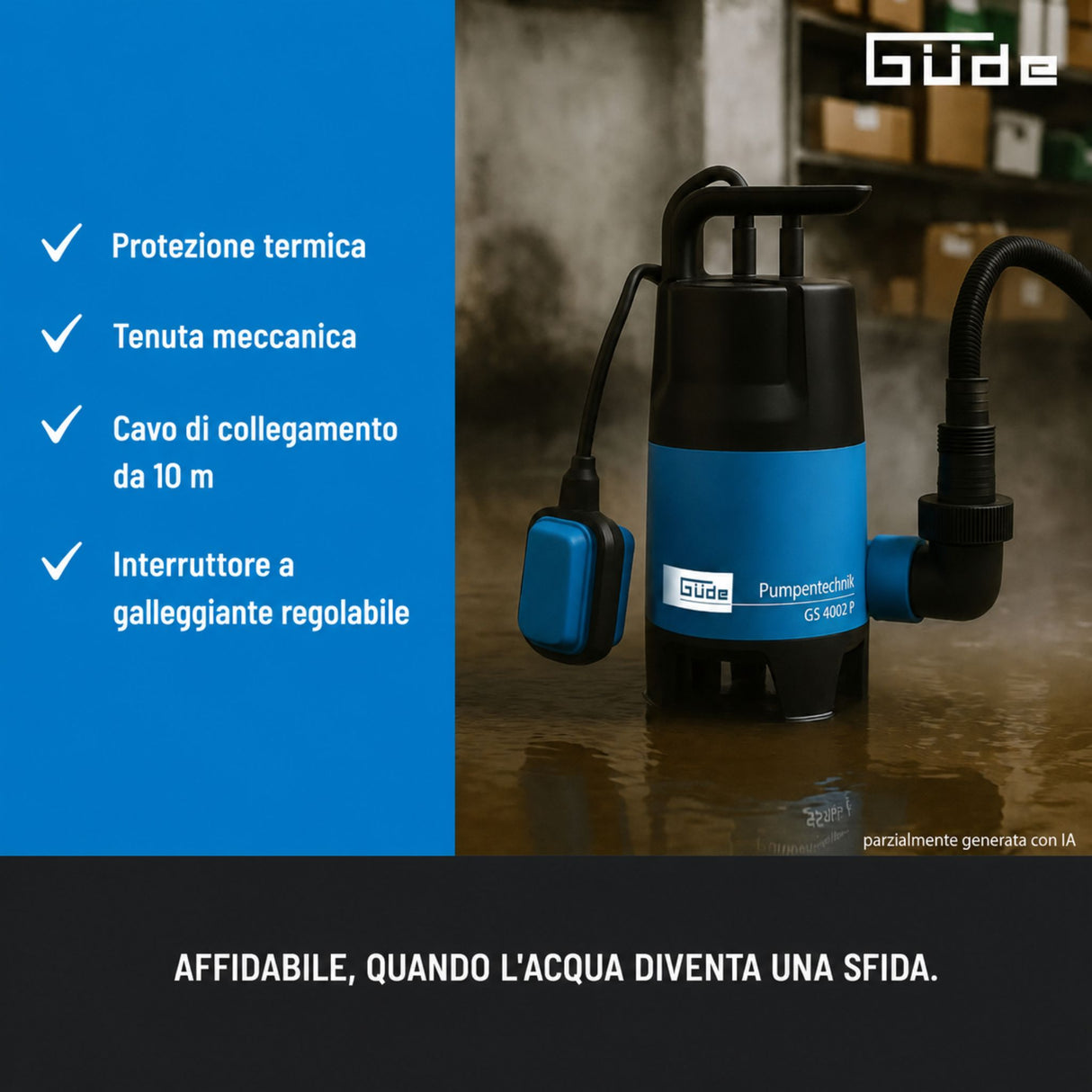 Güde Pompe submersible pour eaux chargées GS 4002 P
