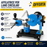 Affilatrice per lame Güde GSS-500, ideale per affilatura precisa di lame circolari con regolazione angolare e mola ad alte prestazioni.