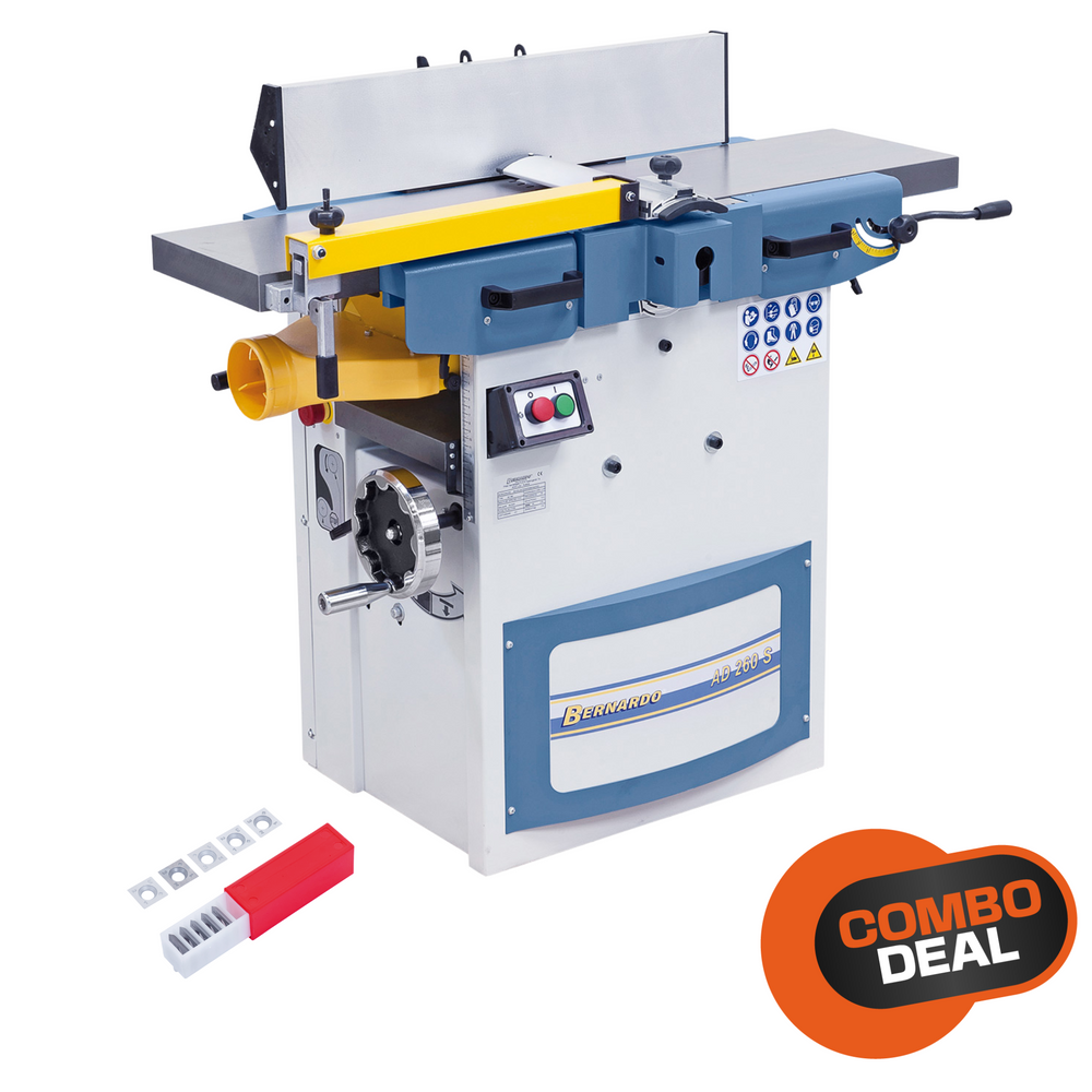 La Bernardo AD 260 S con piani in ghisa, albero a spirale e 24 inserti HM, ideale per lavorazioni silenziose e precise fino a 185 mm di spessore