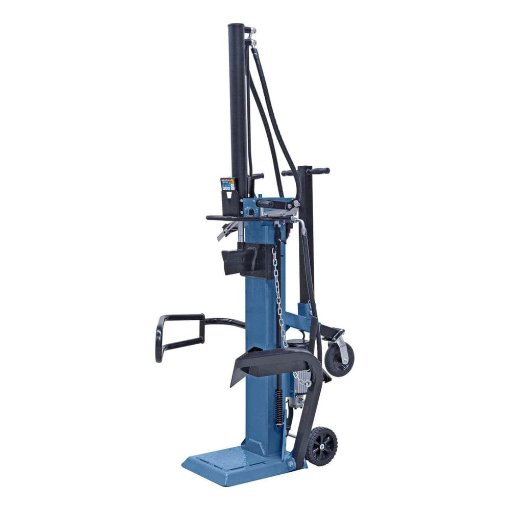 Spaccalegna Bernardo HS 11 E, verticale elettrico professionale, con forza di spaccatura da 11 tonnellate, motore 3,3 kW 230 V, corsa pistone 850 mm e sollevatore di tronchi integrato.