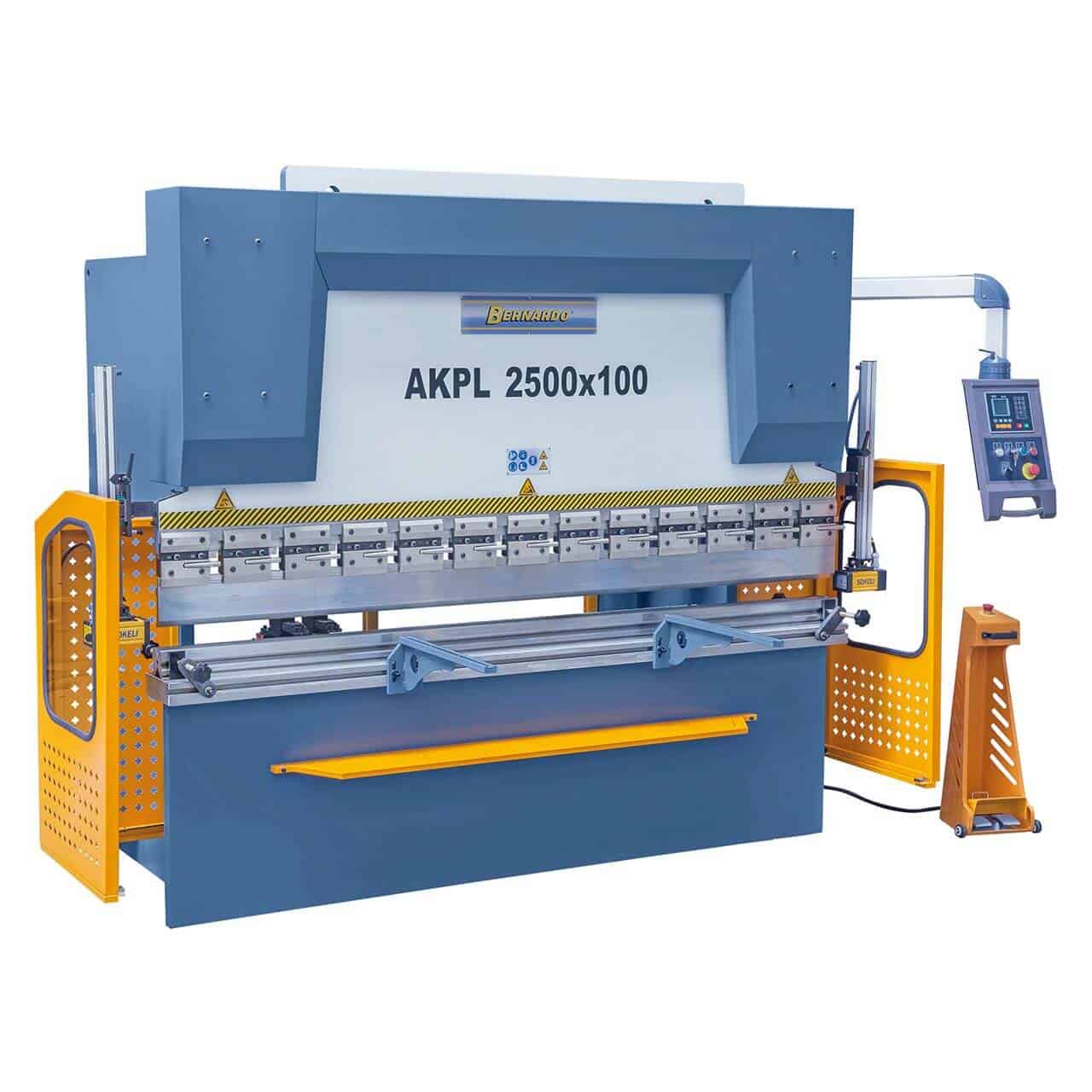 Bernardo AKPL 2500 x 80, pressa piegatrice idraulica da 80 tonnellate con CNC E21S, utensili inclusi e sistema di sicurezza SDKELI.