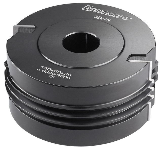 Testa a incastro Bernardo Ø120 mm con altezza 50 mm e foro 30 mm, dotata di 2 taglienti HW, ideale per giunzioni a coda di rondine precise e resistenti su legno massello e pannelli.