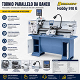 Tour à métaux Bernardo Hobby 910 G 230V / 400V avec afficheur numérique 3 axes ES-12 V