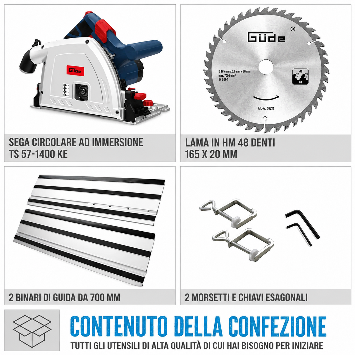 Scie circulaire portative Guede 1400 KE SET