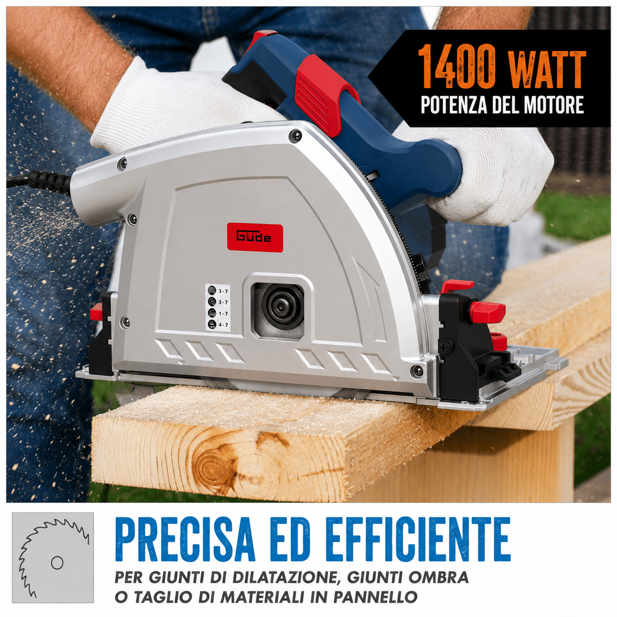 Scie circulaire portative Guede 1400 KE SET