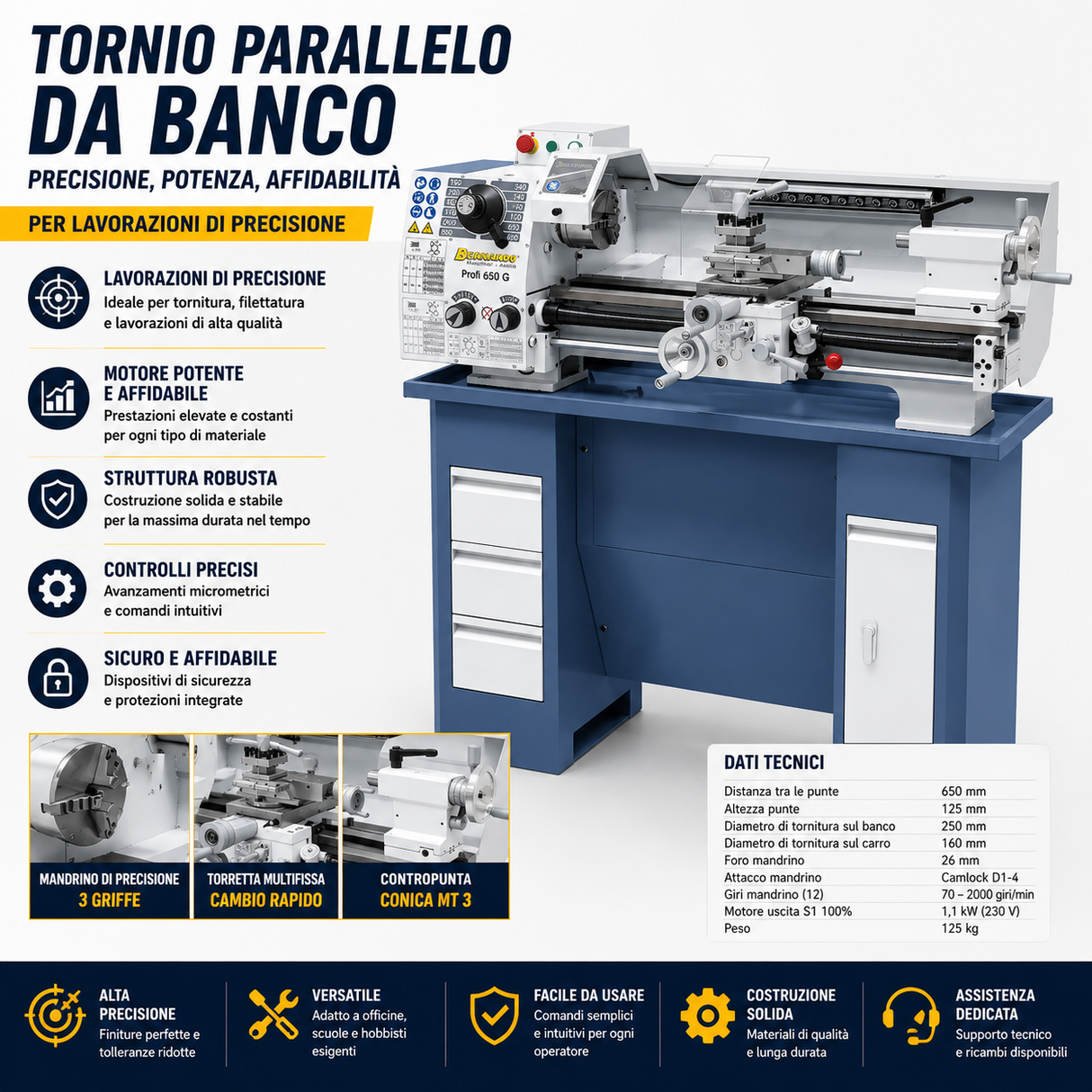 Tour Bernardo Profi 650 G / 230 V – Compact et fiable