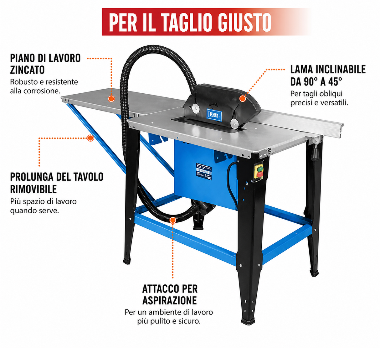 Scie de table pour bois Güde 230 V