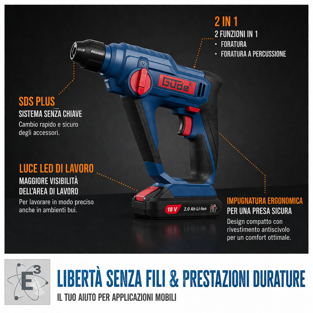 Outil électrique portatif Guede Perforateur sans fil BH 18-0