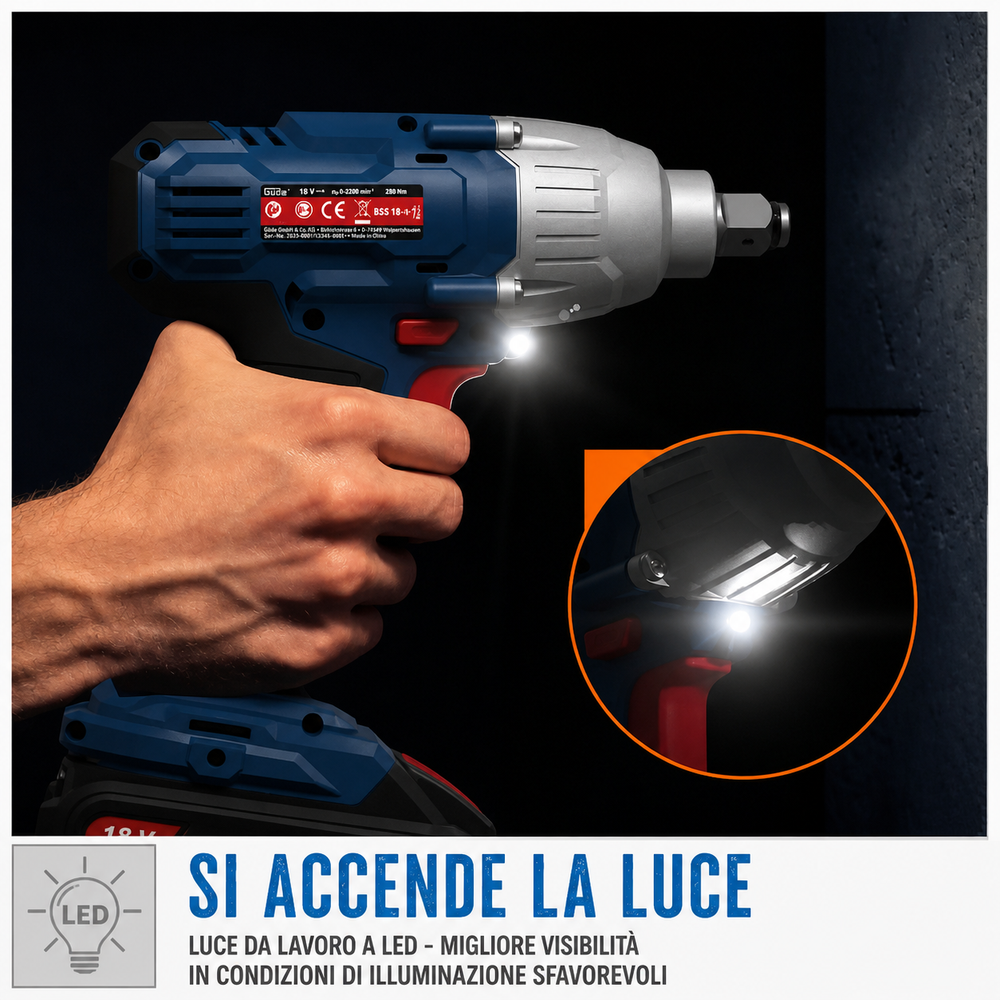 Outil électrique portatif Guede Visseuse à percussion BSS 18 1/4-0