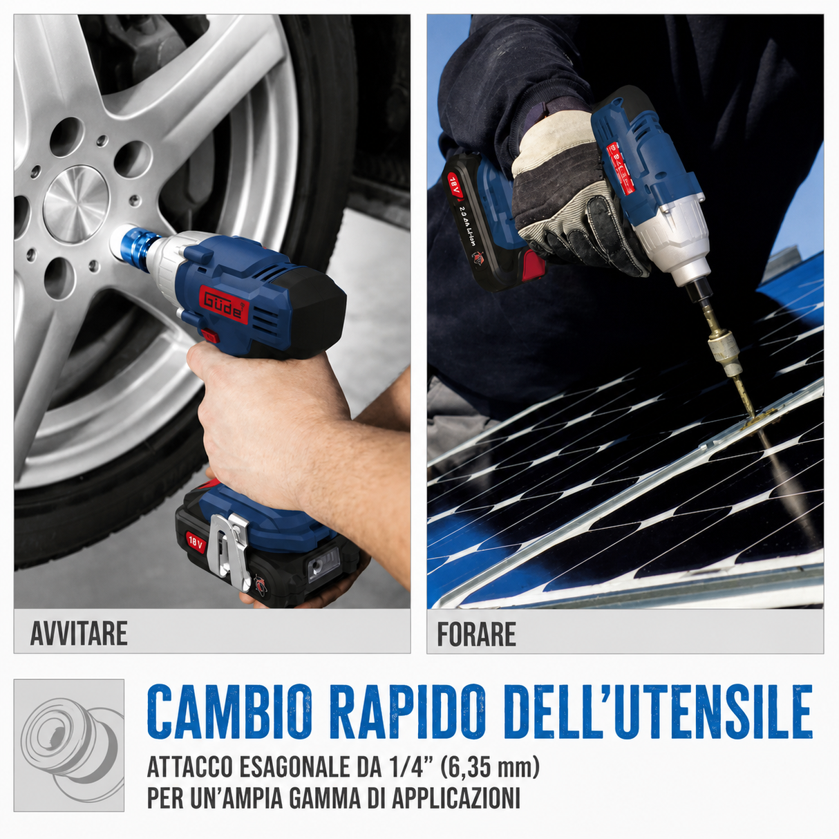 Outil électrique portatif Guede Visseuse à percussion BSS 18 1/4-0