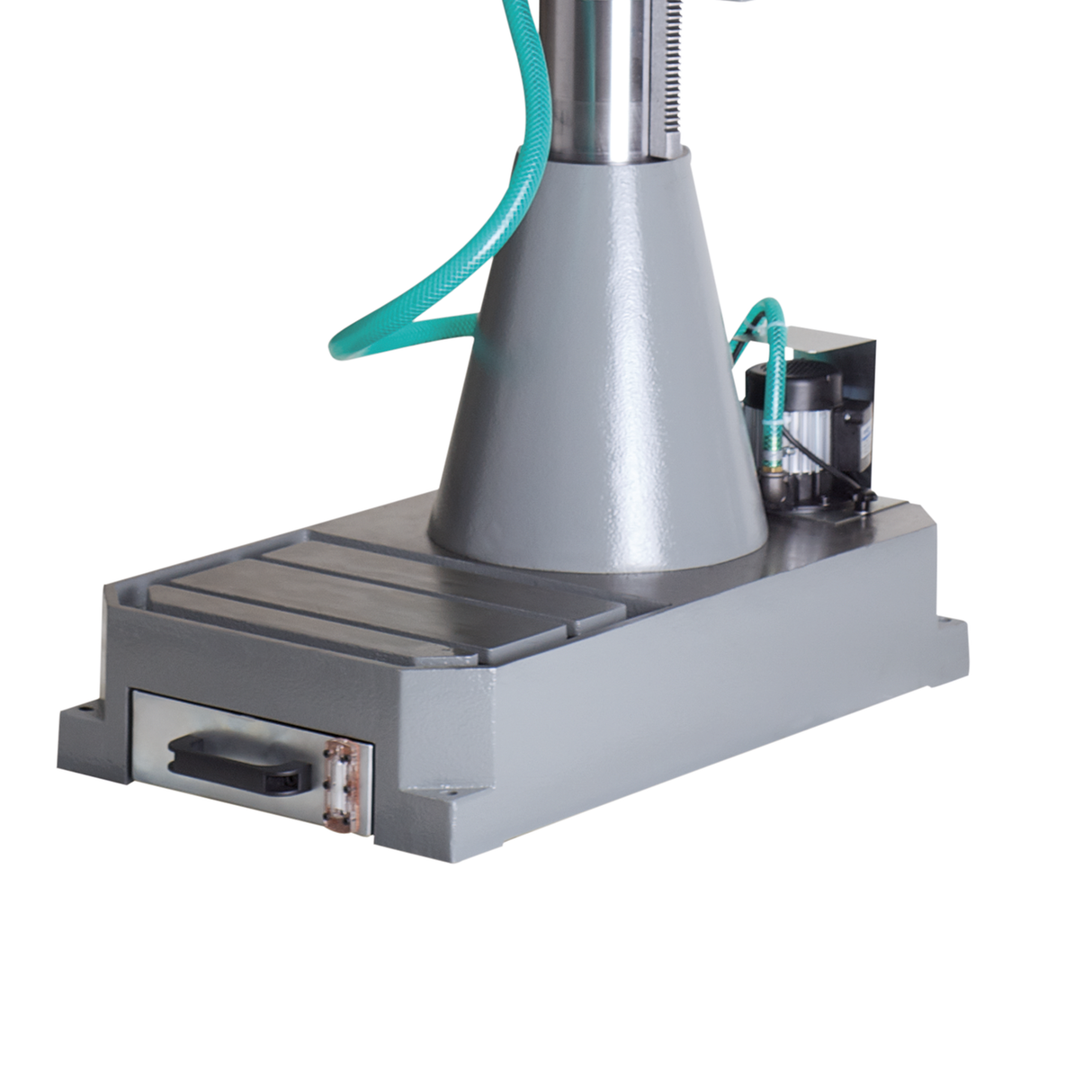 Piastra lavorata Flott con impianto di refrigerazione, compatibile con trapani a colonna Ø 82 mm, ideale per lavorazioni metalliche di precisione.