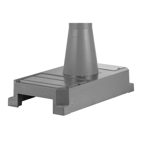 Piastra di base lavorata Flott compatibile con trapani a colonna dotati di colonna Ø 125 mm, ideale per fissare e bloccare i pezzi direttamente alla base.