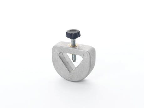 Primo piano della guida corta Record WG250/B installata su una mola, con utensile fissato per l’affilatura, evidenziando precisione e stabilità.
