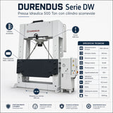 Presse hydraulique Durendus Série DW 500 tonnes avec vérin coulissant