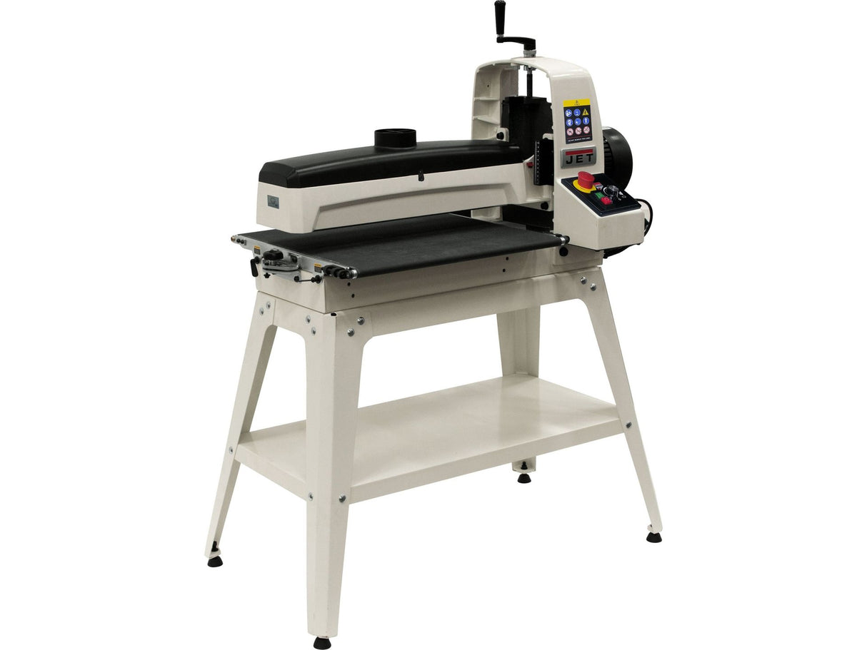 Levigatrice JET JWDS-2244 con tecnologia Sandsmart, grande capacità fino a 1120 mm e struttura compatta per falegnameria.