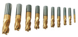 Kit fresa con codolo, rivestimento in stagno HSS, 10 pezzi