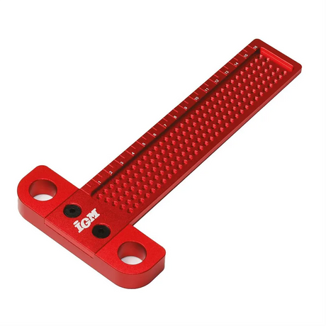 Riga a T IGM Marking T-Rule in duralumin con fori di marcatura ogni 1 mm e scala graduata, versione 160 e 260 mm