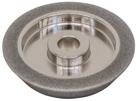 Mola abrasiva in CBN per affilatura e rettifica di utensili in acciaio rapido su affilatrice DG 20 M.