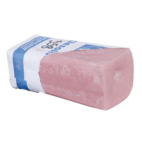 Barra di pasta lucidante Kiesolin 358 rossa a base di ossido di alluminio, ideale per la lucidatura dell’acciaio inox e altri metalli.