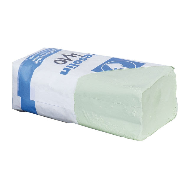 Barra di pasta abrasiva verde Kiesolin 410 per lucidatura professionale di acciaio inox, adatta anche per metalli e plastiche.