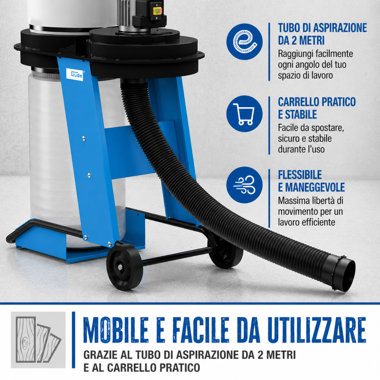 Installation d'aspiration mobile Guede GAA 65.1 1150 m³/h