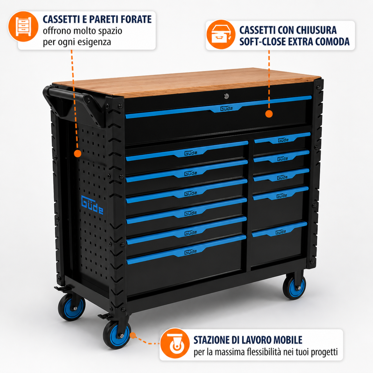 Établi Guede porte-outils avec établi Güde GW 12S