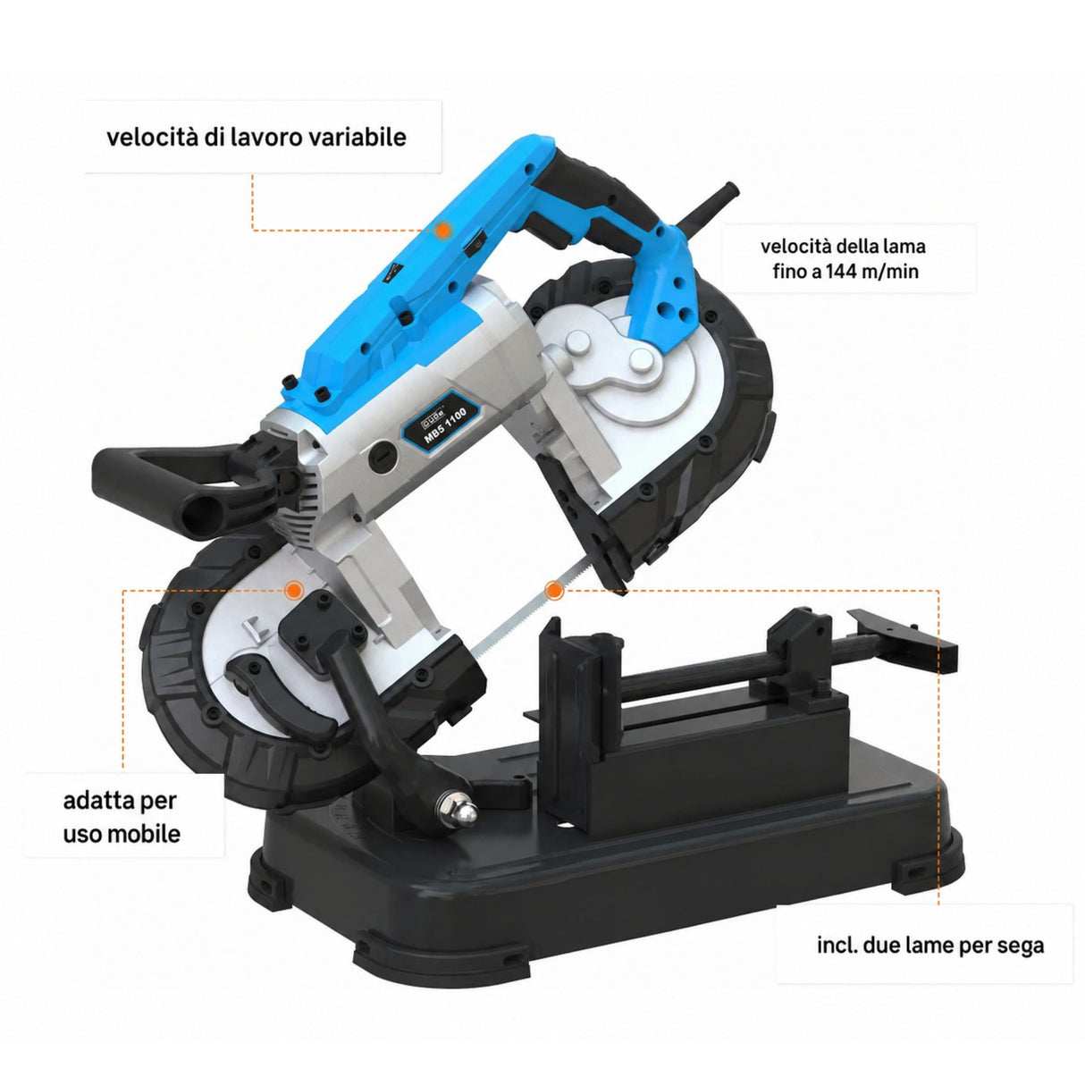 Scie à ruban pour métaux Güde MBS 1100 professionnelle 1100 W