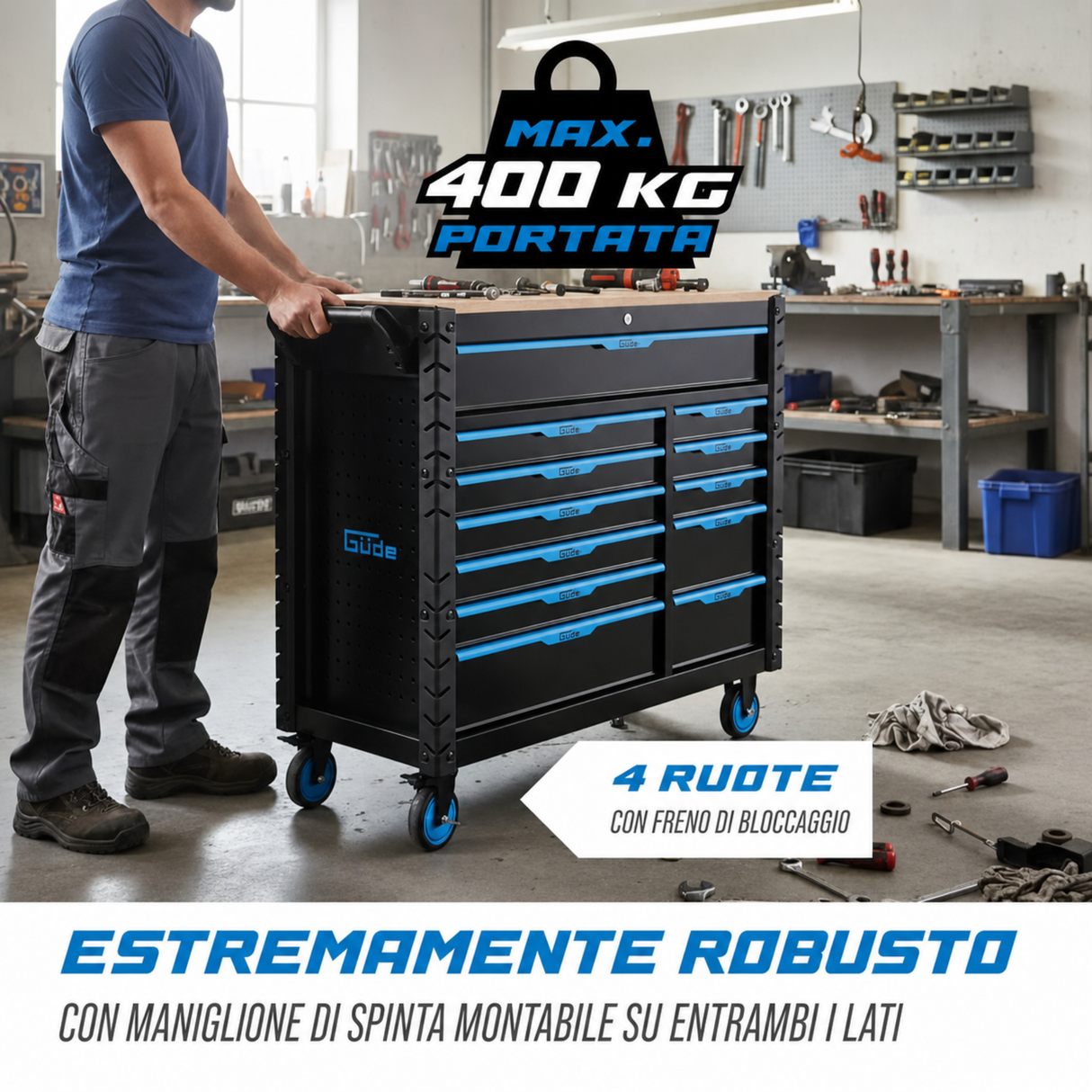 Établi Guede porte-outils avec établi Güde GW 12S