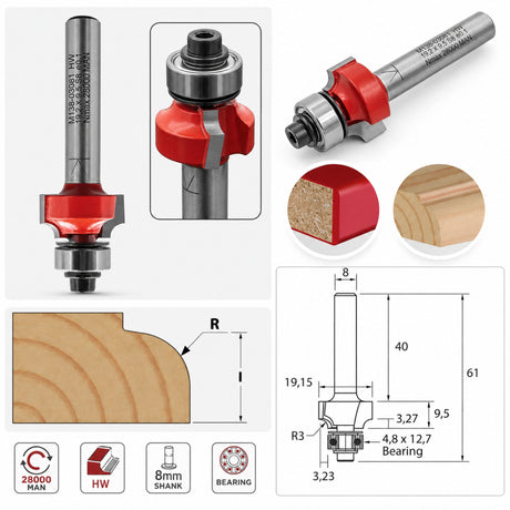 Fraise IGM M138 pour arrondir les chants