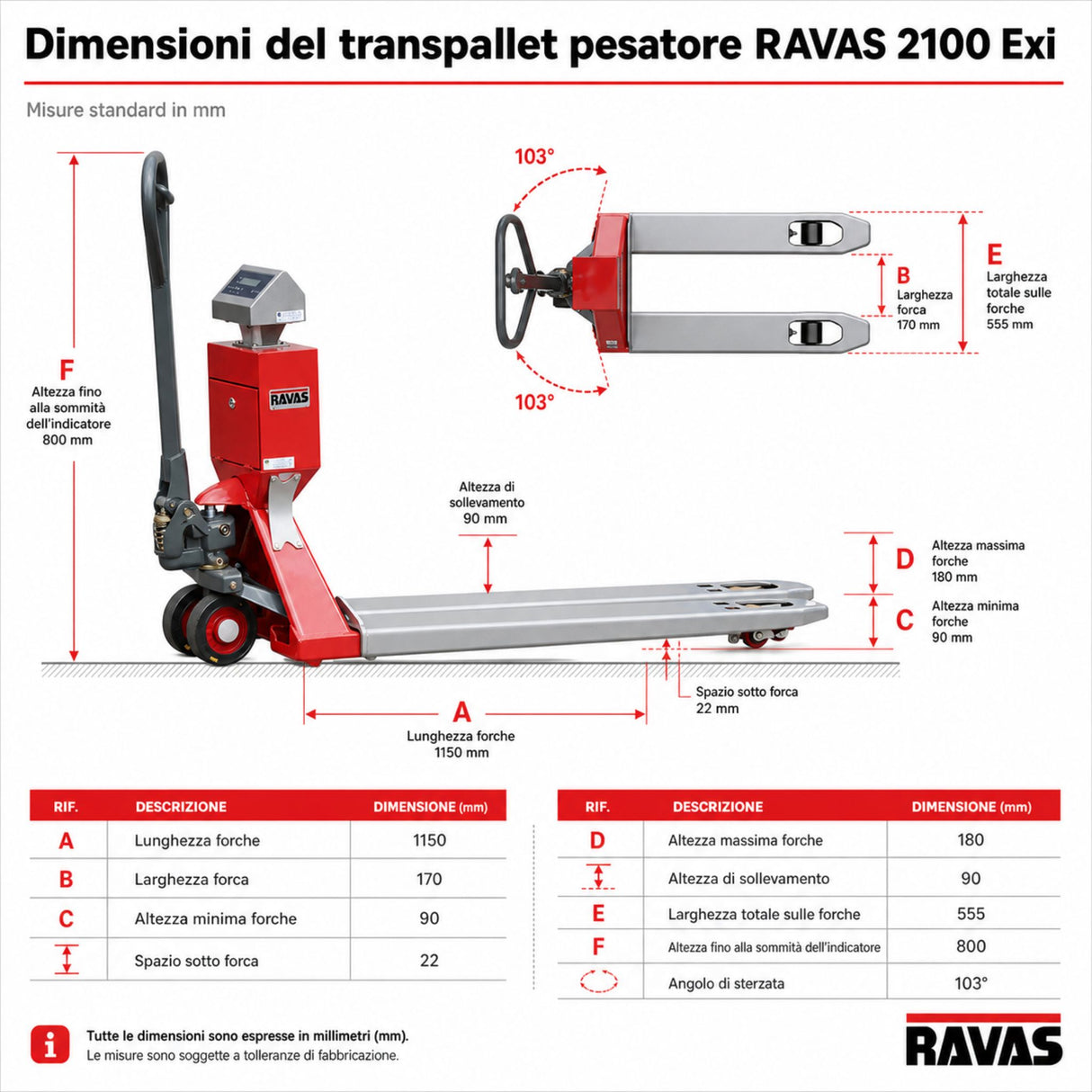 Transpalette ATEX RAVAS 2100 Exi – certification DEKRA ATEX II 2 G/D