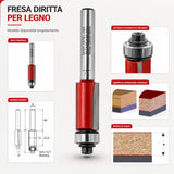 Fraise droite IGM M107 pour affleurage avec coupe hélicoïdale descendante