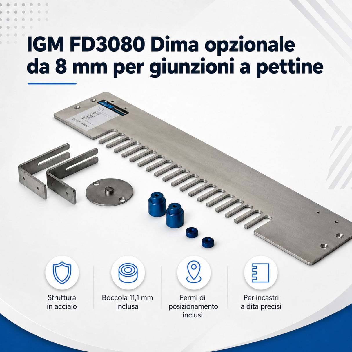 IGM FD3080 Gabarit optionnel de 8 mm pour assemblages à peigne