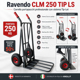 Diable de manutention Ravendo CLM 250 TIP LS – système Tip-Let, capacité 250 kg