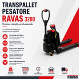 Transpalette électrique pèse-palette RAVAS Ergo Truck-2 – traction électrique, pesée intégrée, Li-ion 24V