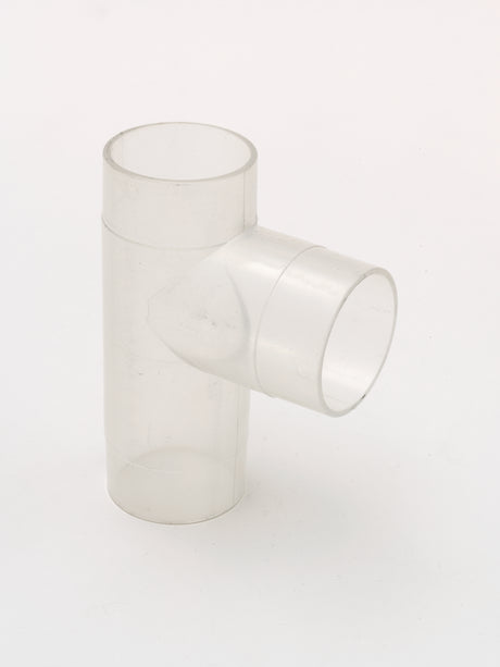 Raccordo a T trasparente Record Power CVA250-50-105 per sistemi di aspirazione da 2,5″, ideale per diramare o unire il flusso e monitorare il passaggio delle polveri.