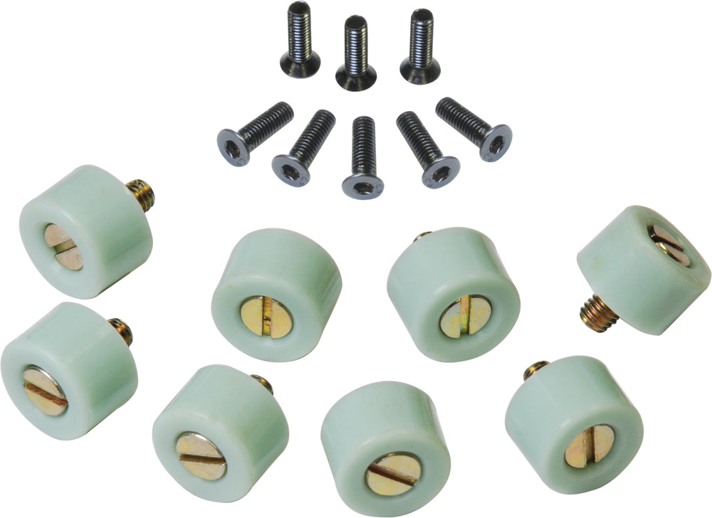 Kit ricambi Record Power con tamponi in gomma e viti per ganasce di ripresa Mini e Mega.
