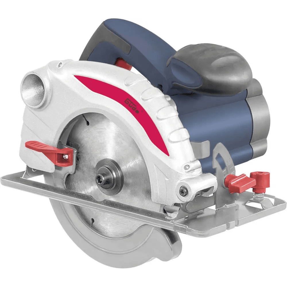 Sega circolare Guede KS 55-1300 con lama HM da 160 mm, impugnatura soft grip e attacco per aspiratore, ideale per tagli precisi su legno.