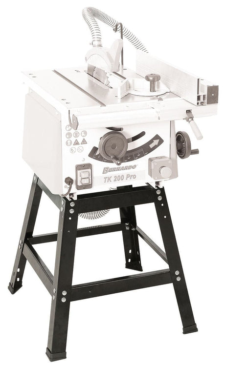 Supporto aperto Bernardo in acciaio verniciato per sega circolare TK 250 PRO, stabile e facile da montare, ideale per uso professionale.