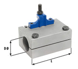 Supporto intercambiabile con un inserto prismatico diam. 40 x 100 mm per le dimensioni E