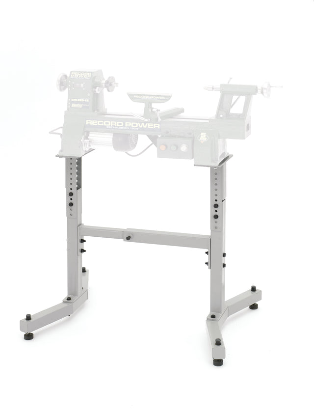 Supporto regolabile in altezza DML305/A per torni Record Power DML, ideale per migliorare stabilità ed ergonomia.