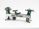 Tornio per legno Record Power DML250 con struttura in ghisa, 5 velocità e capacità di tornitura fino a 254 mm, ideale per hobbisti e piccoli laboratori.
