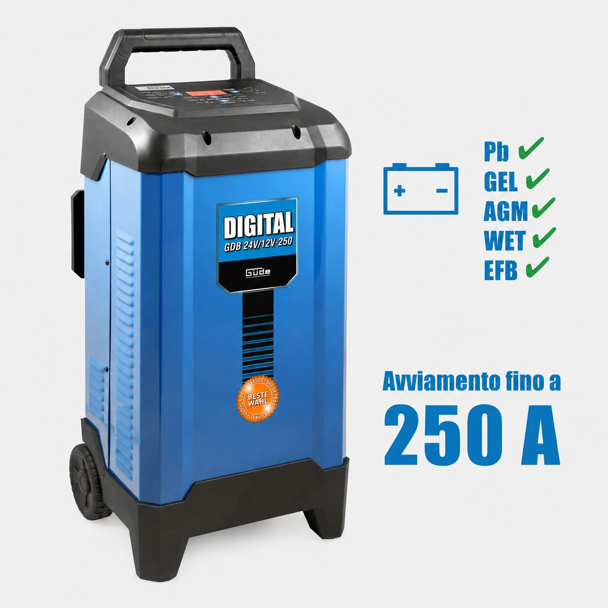 Chargeur numérique Güde GDB 24V/12V-200