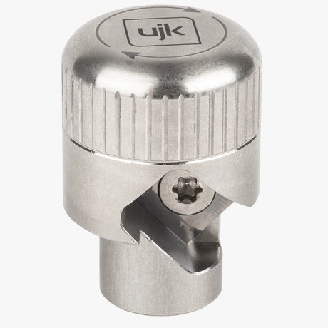 Fresa per smusso fori da 20 mm sistema Parf UJK in acciaio inossidabile con testina zigrinata per presa manuale, fresa in carburo di tungsteno con vite di fissaggio Torx e attacco cilindrico da 10 mm