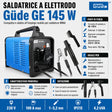Saldatrice a elettrodo Güde GE 145 W, inverter MMA portatile monofase 230V