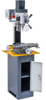 Trapano-fresatrice M4P MD 20 Vario su basamento SMD 2 (accessorio opzionale) con anta aperta, vista laterale sinistra